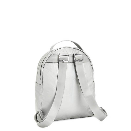 Plecaki Kipling Kae Metallic Srebrne | PL 1624SG